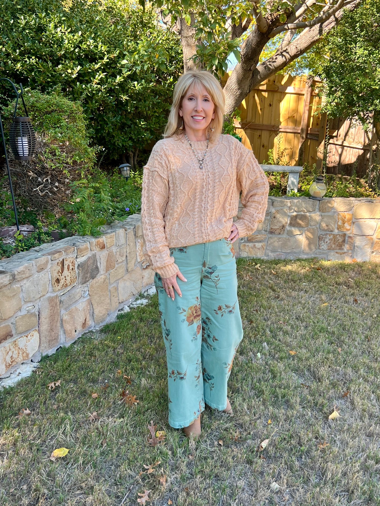 Easel's Everything Flower Print Pants