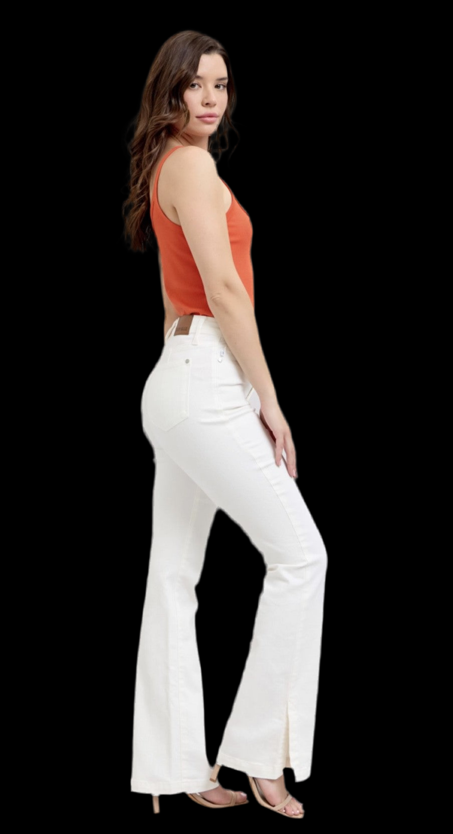 Judy Blue White Flares with side Slit
