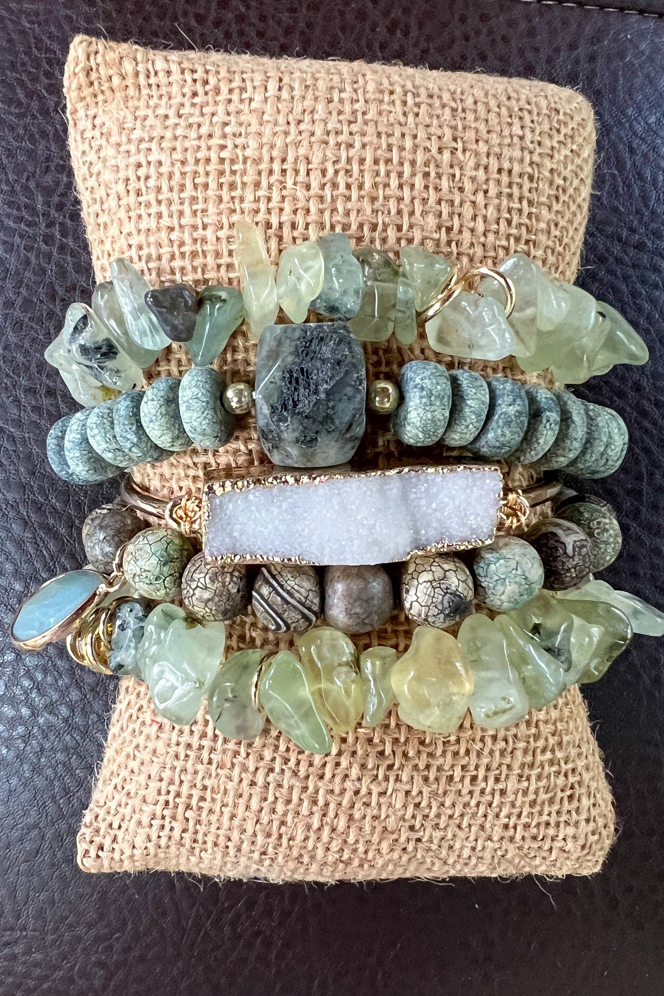 Elle Bracelet Set Laboradite/Green