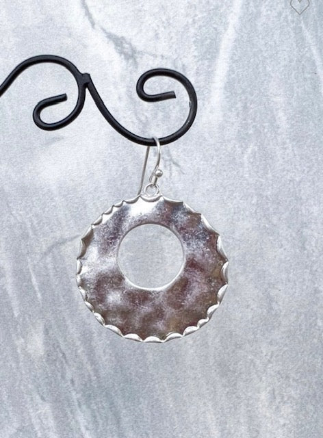 Hammered Silver Earrings