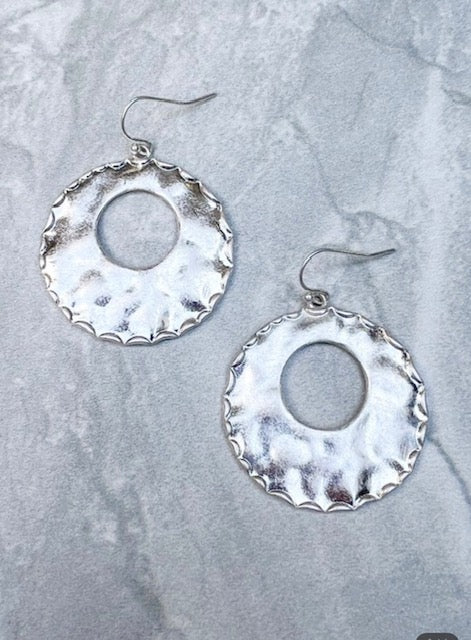 Hammered Silver Earrings