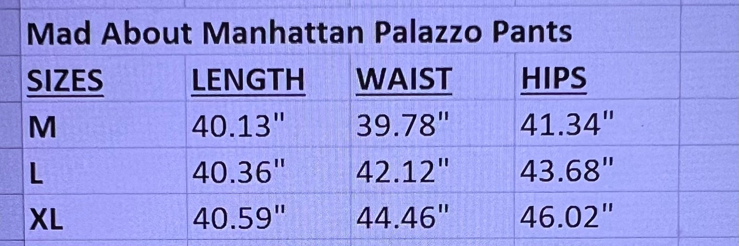 Mad About Manhattan Palazzo Pants