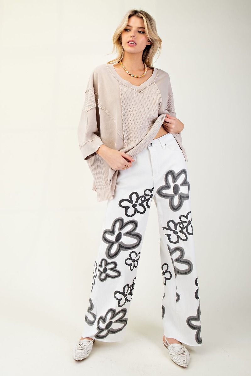 Easel's Wild About You Floral Pants-LAST PAIR SIZE LARGE