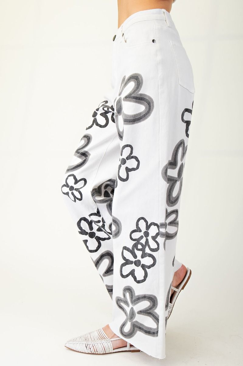 Easel's Wild About You Floral Pants-LAST PAIR SIZE LARGE