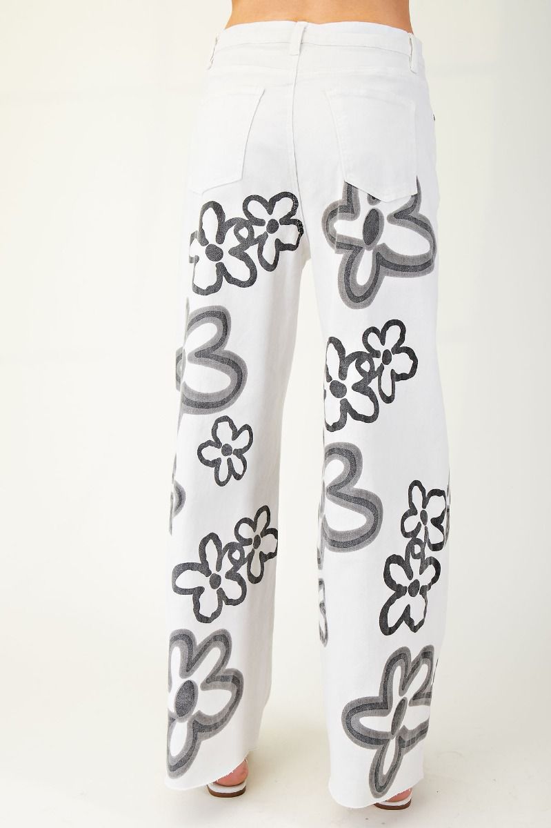 Easel's Wild About You Floral Pants-LAST PAIR SIZE LARGE