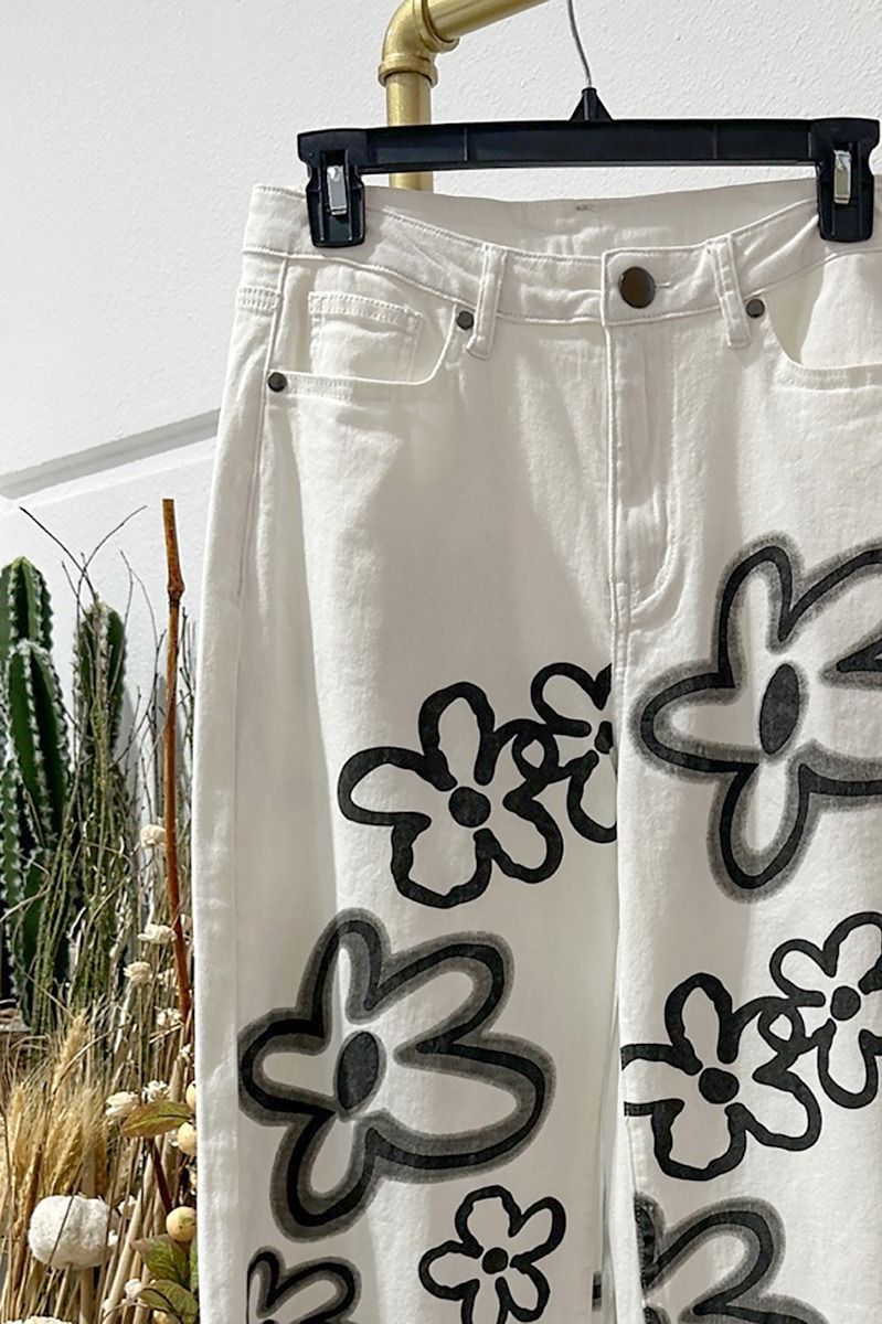Easel's Wild About You Floral Pants-LAST PAIR SIZE LARGE