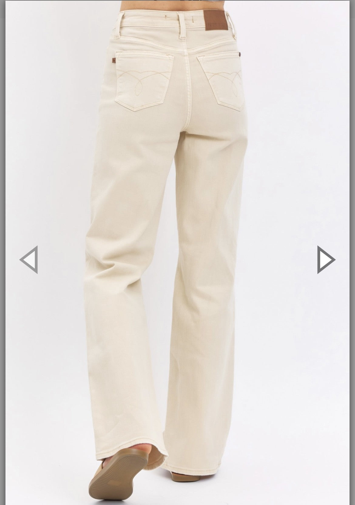 Judy Blue High Waist Distressed Flares-Bone