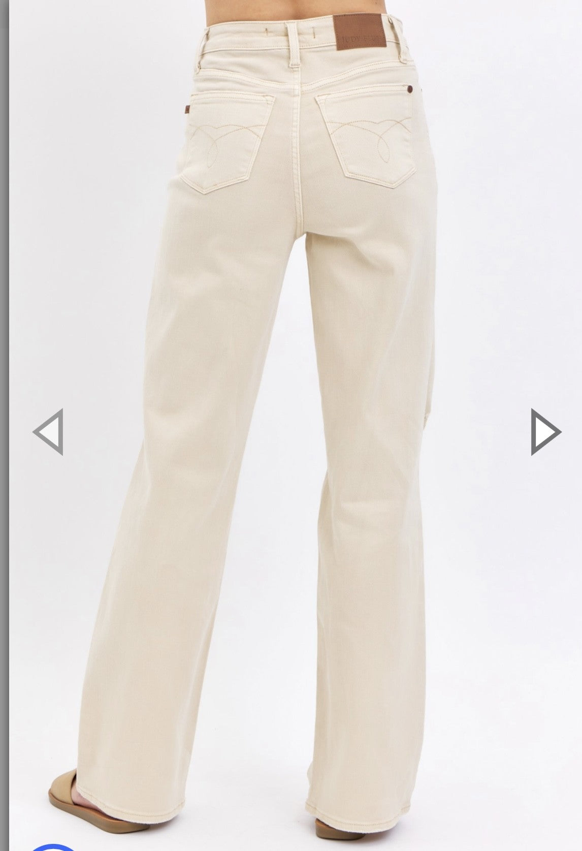 Judy Blue High Waist Distressed Flares-Bone