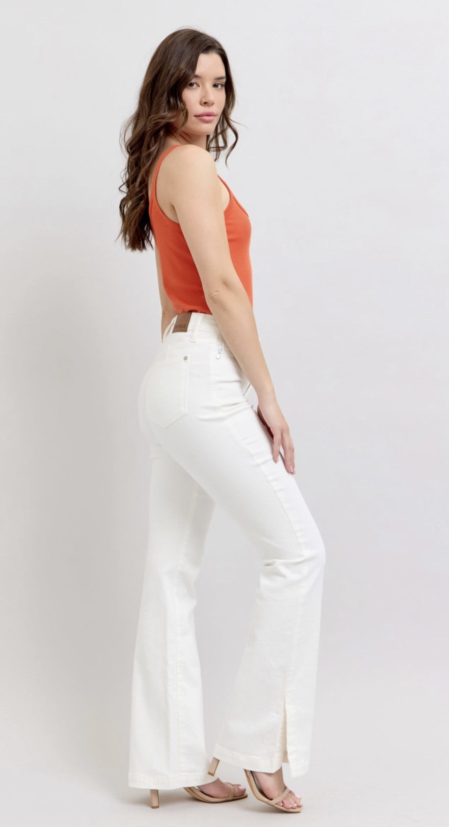Judy Blue White Flares with side Slit