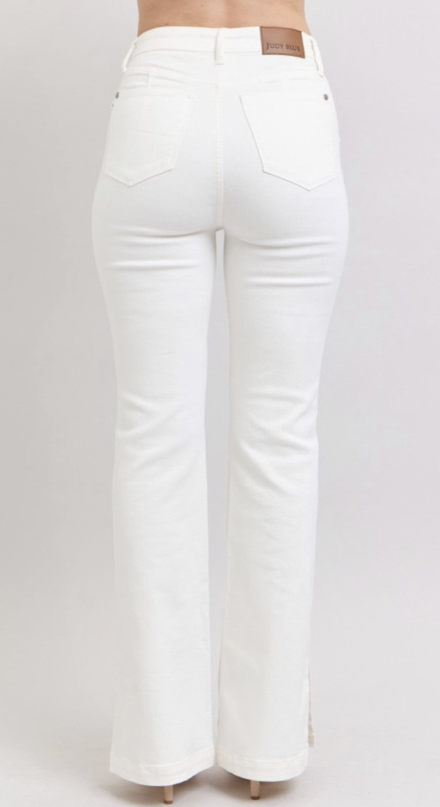 Judy Blue White Flares with side Slit