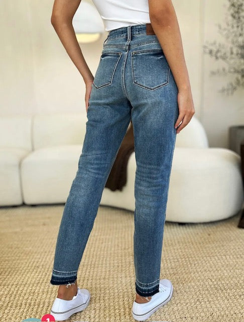 Judy Blue Midrise Magic Hem Release Jeans-JB MOST RESTOCKED JEAN!