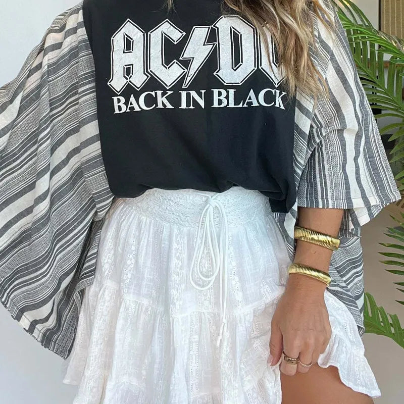 AC/DC Flutter Sleeve Top
