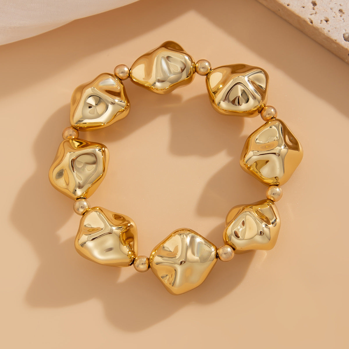 Silver or Gold Gravel Stretch Bracelet