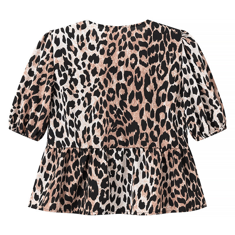 Laya Leopard Tie Front Top