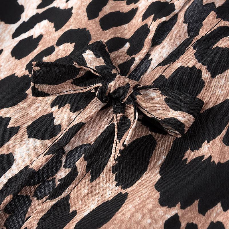 Laya Leopard Tie Front Top