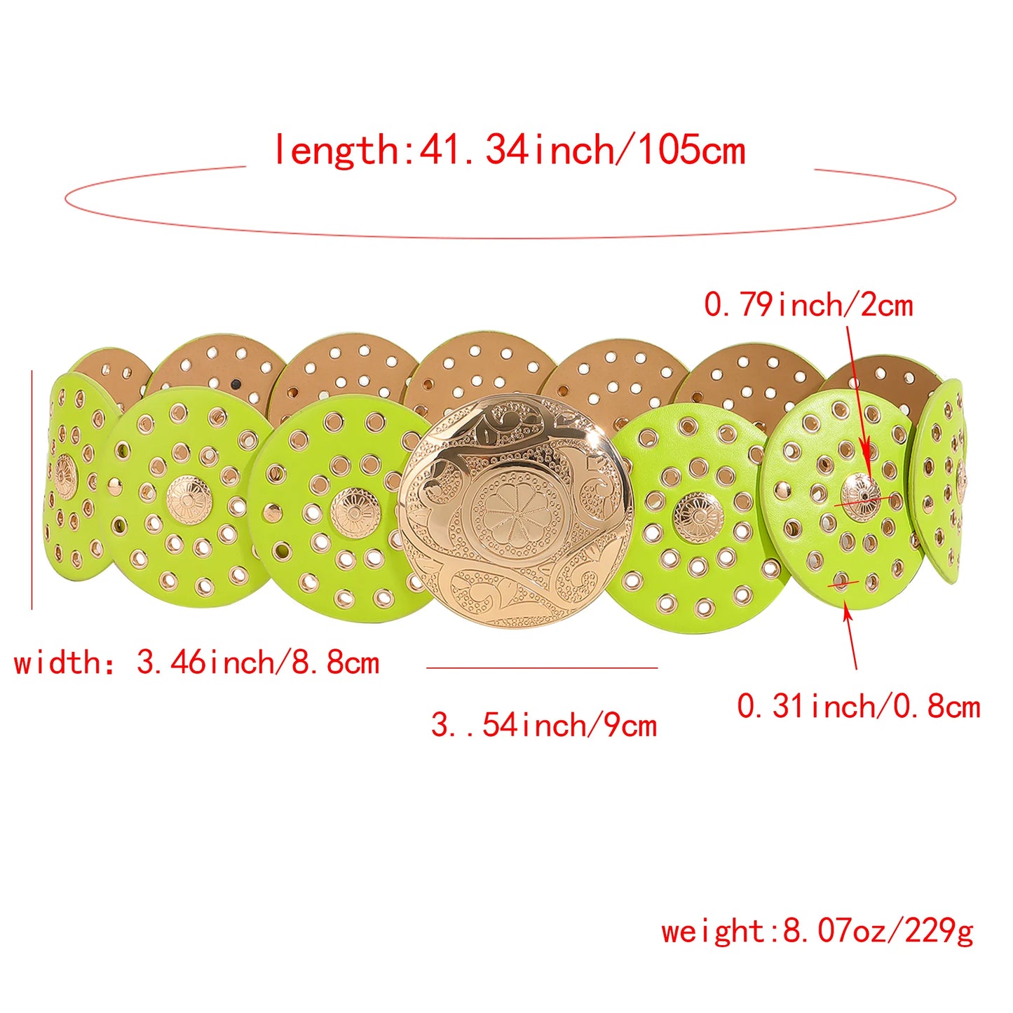 Retro Style Belt-Pink with Bronze Buckle