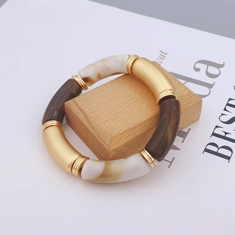 Multi-Color Acrylic Bamboo Bracelets