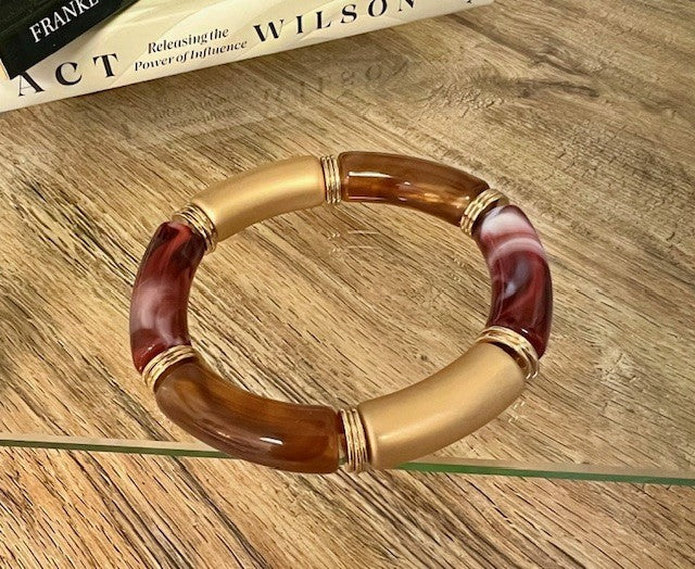 Multi-Color Acrylic Bamboo Bracelets