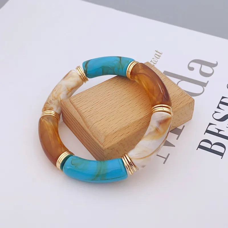 Multi-Color Acrylic Bamboo Bracelets