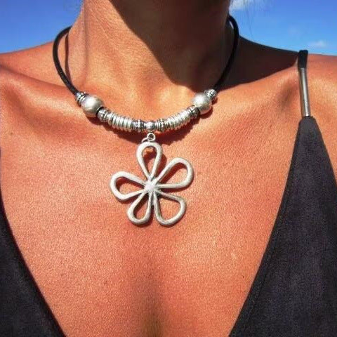 Floral Choker Style Necklace-LAST ONE