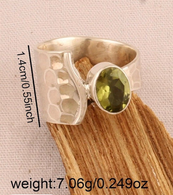 Silver Ring with Green Stone