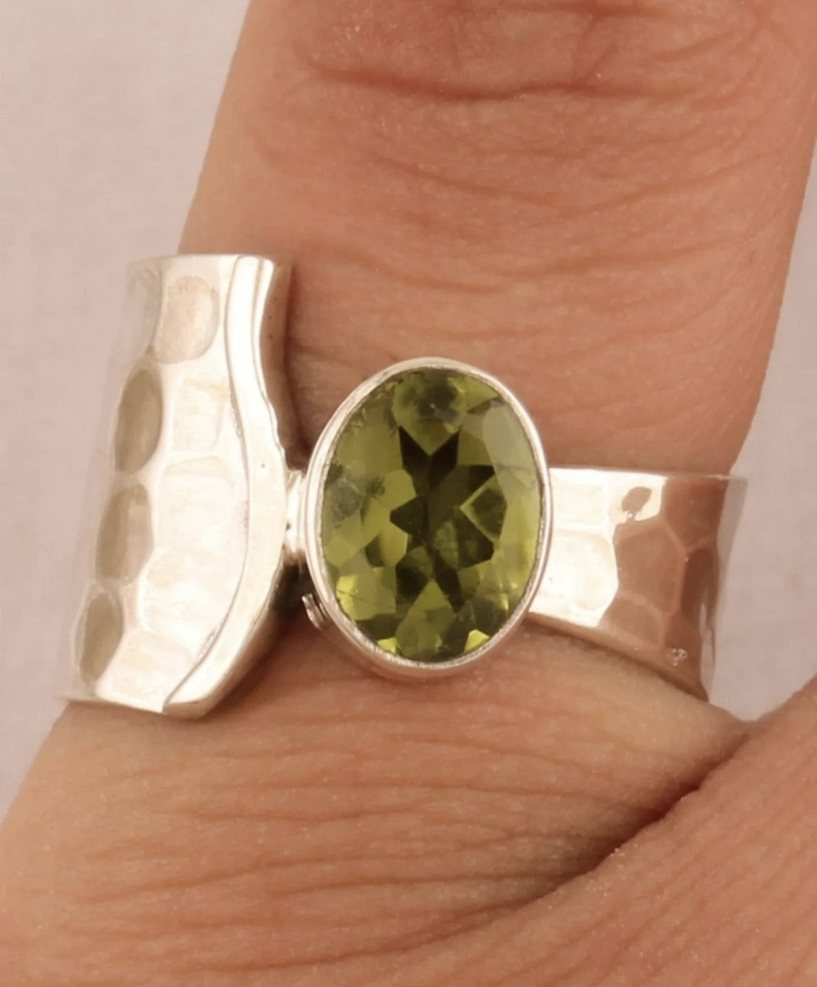 Silver Ring with Green Stone