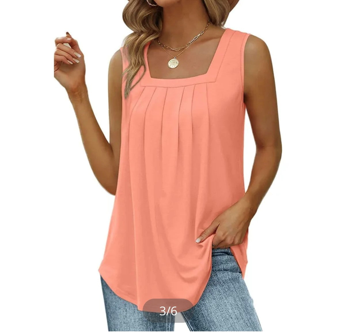 Uptown Tank-Coral--FINAL SALE