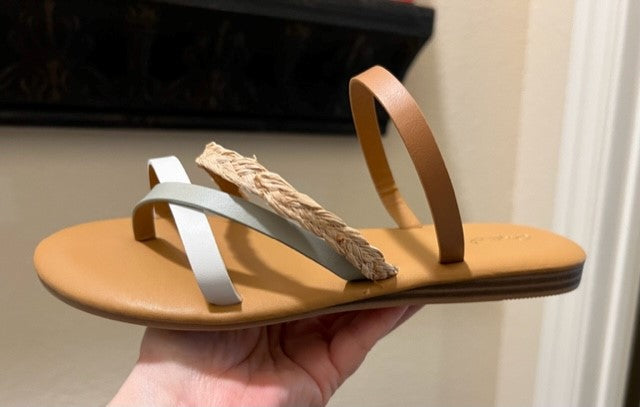Qupid Multi Color Slide on Sandal