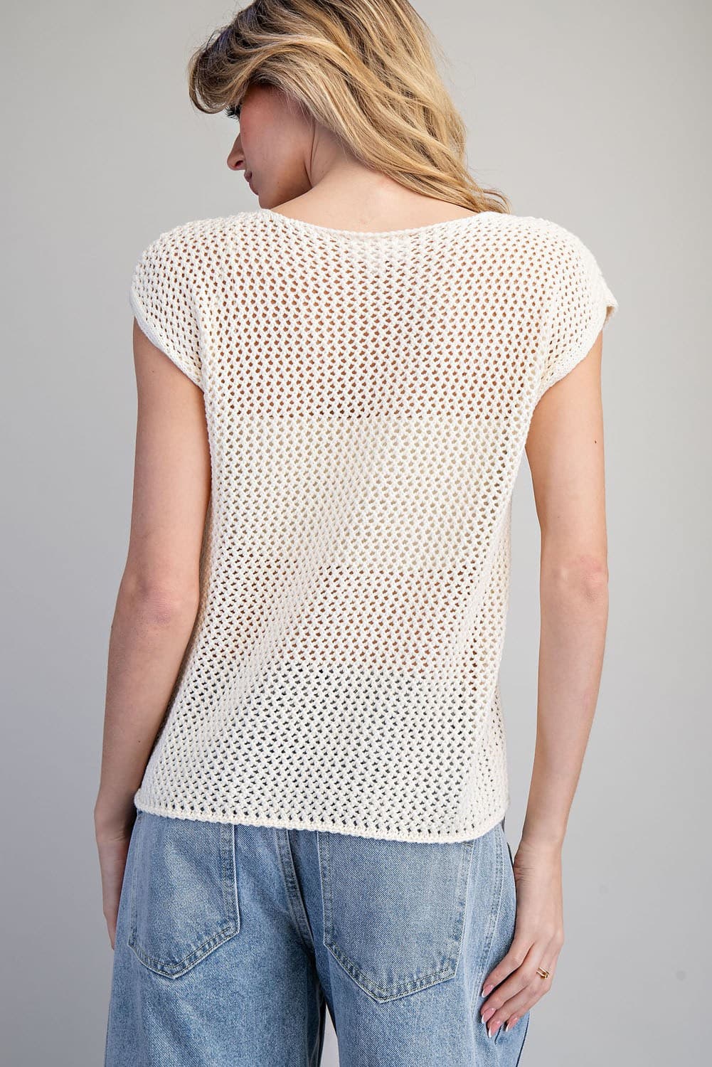 Stars & Stripes Knit Cap Sleeve Top