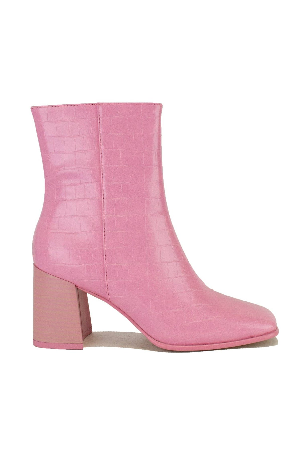 ANNA Croc Embossed Ankle Boots