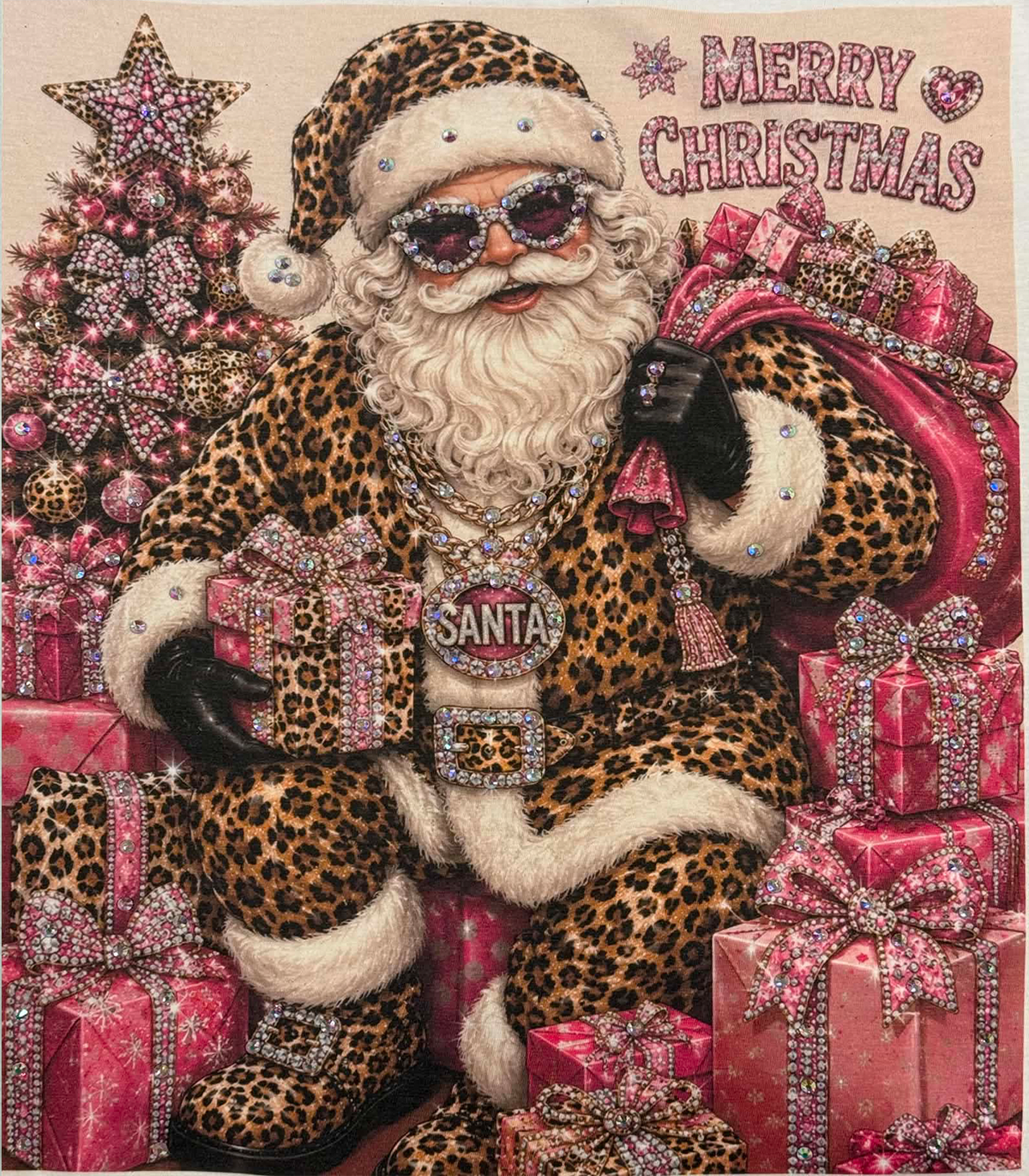 Merry Christmas Cheetah Santa T-Shirt