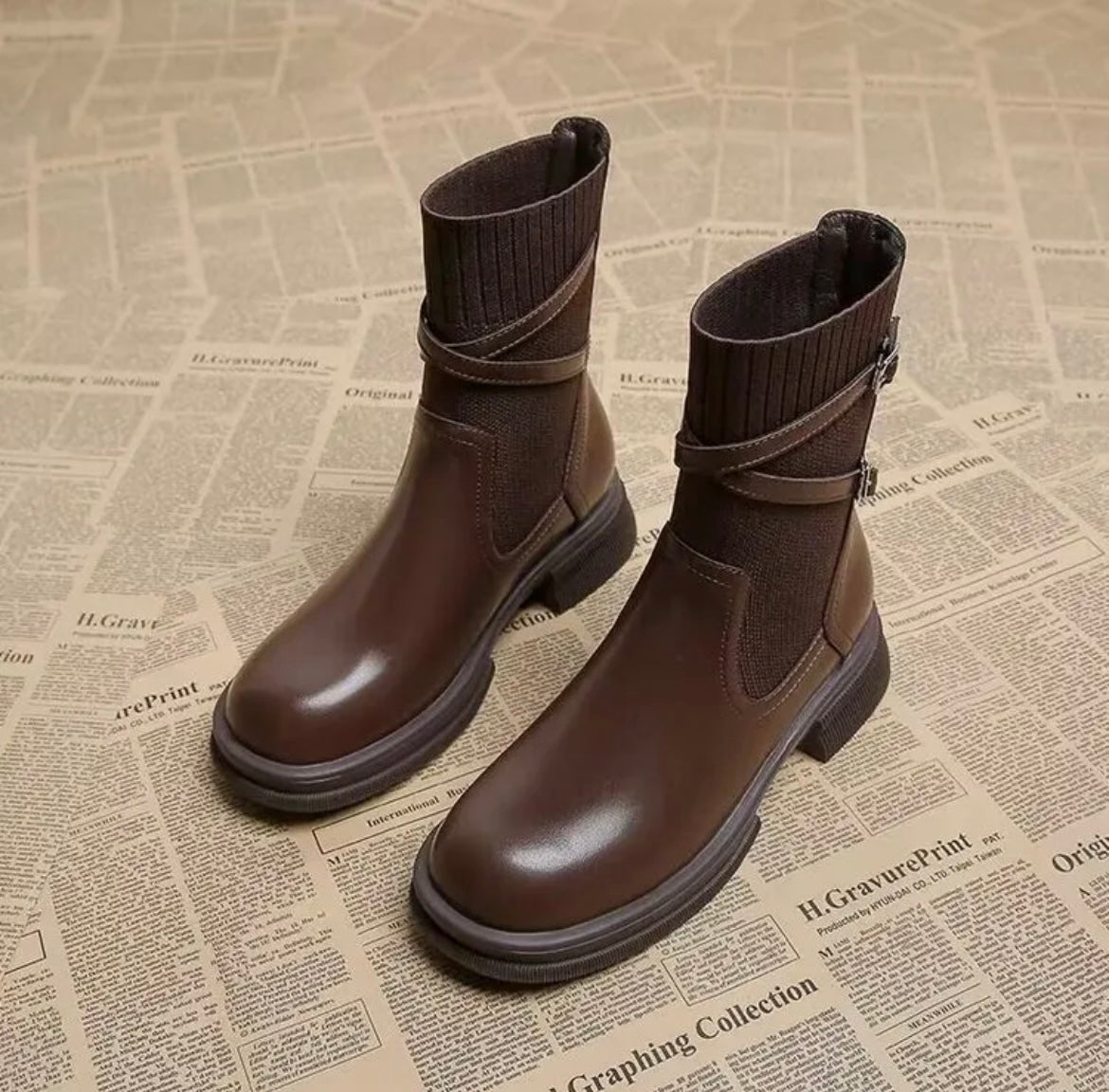Eden English Style Boots-Brown