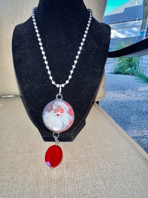 Art By Amy Santa Face Bubble Red Gemstone