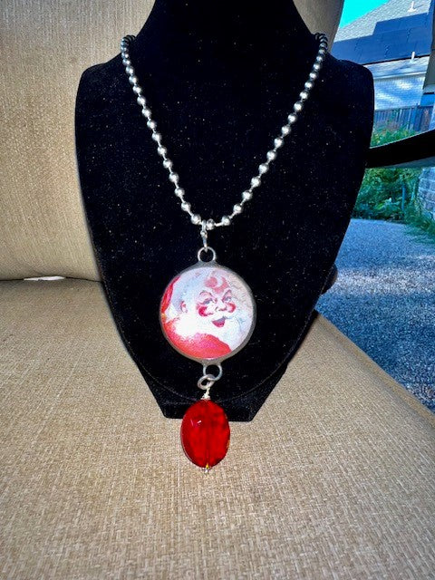 Art By Amy Santa Face Bubble Red Gemstone