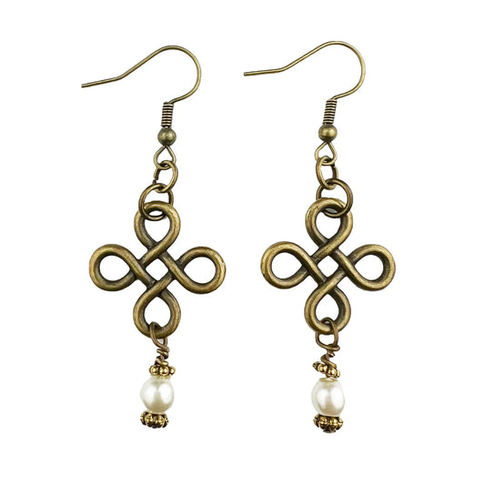 Filigree Pearl Dro Earrings