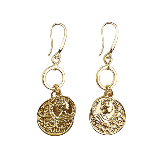 Gold Coin Earrings