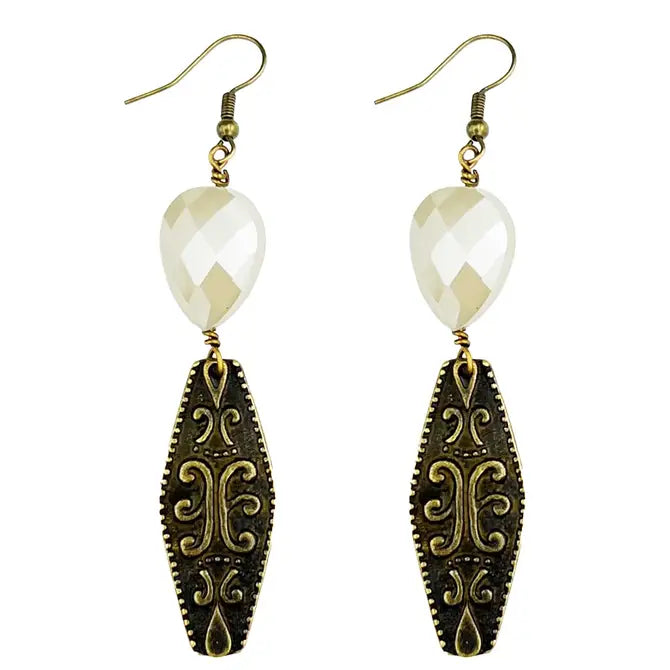 Ivory and Medallion Earrings