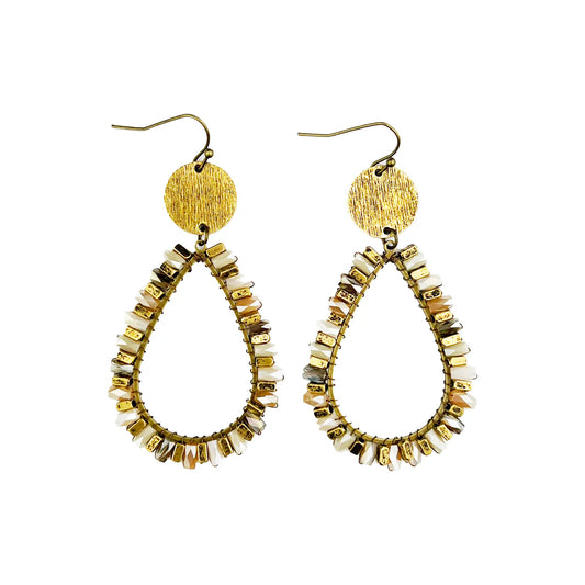 Mixed Gold Teardrop Earrings