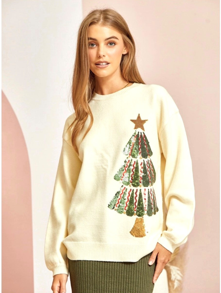 Oh Christmas Tree, Oh Christmas Tree Sequin Sweater