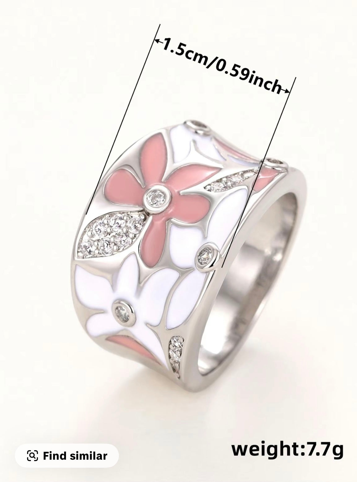 Flower Power Ring-Pink and White