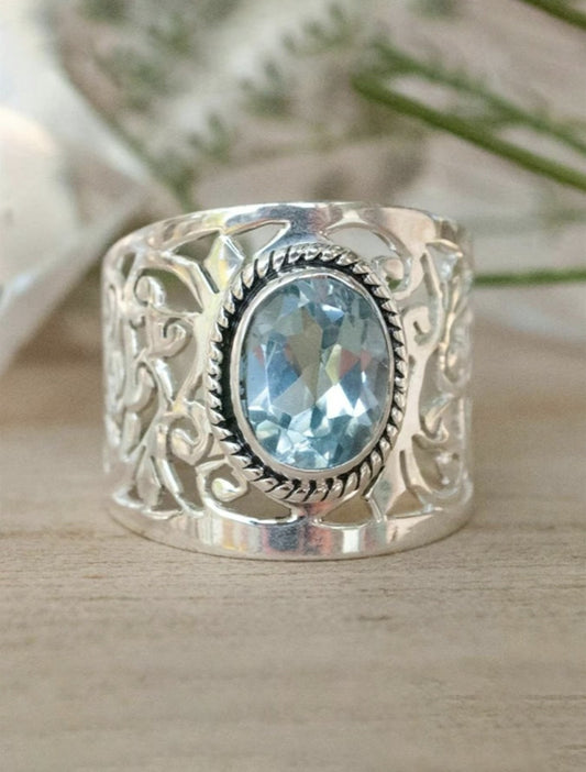 Silver RIng with Blue Stone