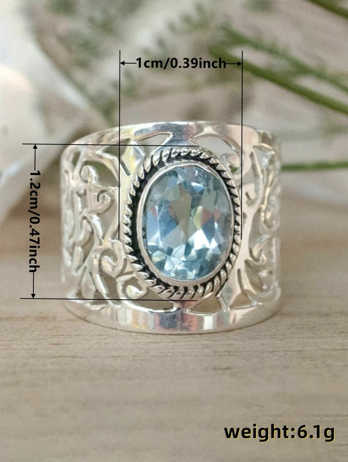 Silver RIng with Blue Stone