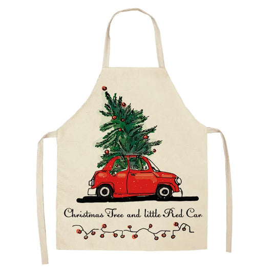 Christmas Tree and Little Red Car Adult Apron