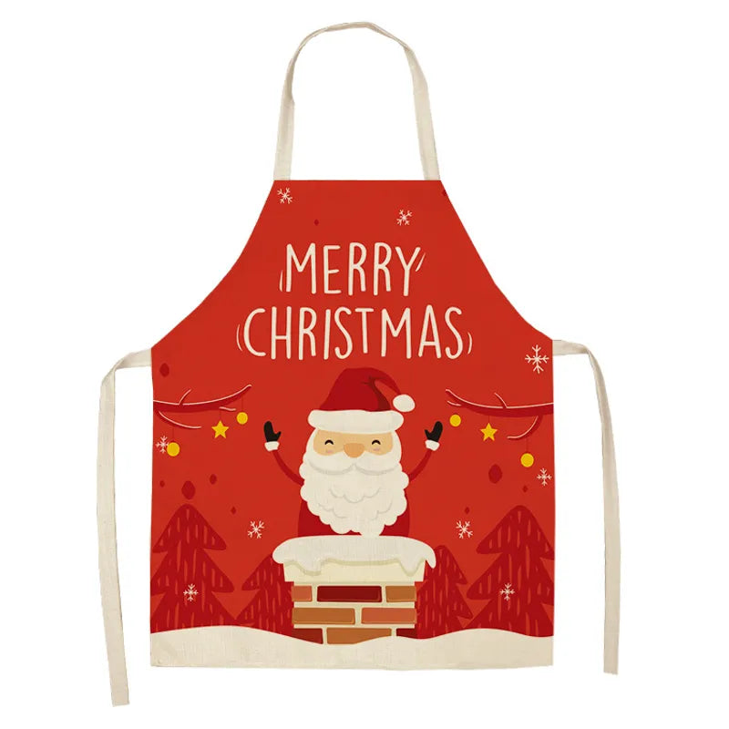 Merry Christmas Apron-Santa/Chimney-Adult and Child