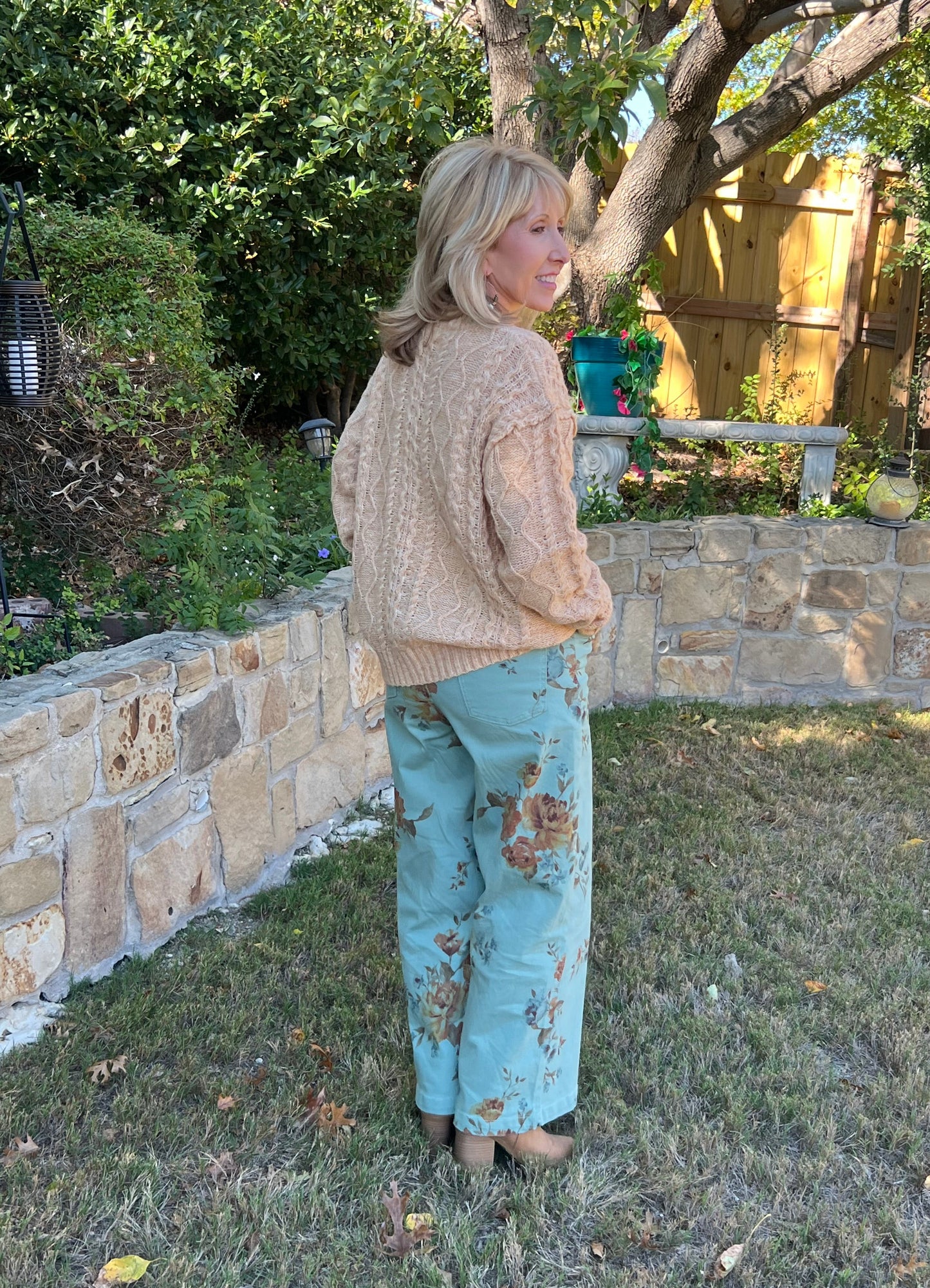 Easel's Everything Flower Print Pants