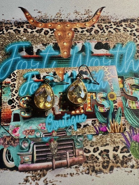 Shimmery Gold Crystal Earrings