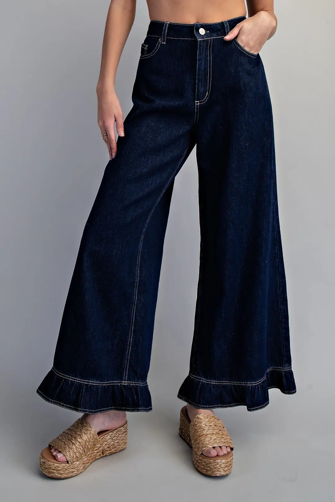 Ruffle Hem Jeans