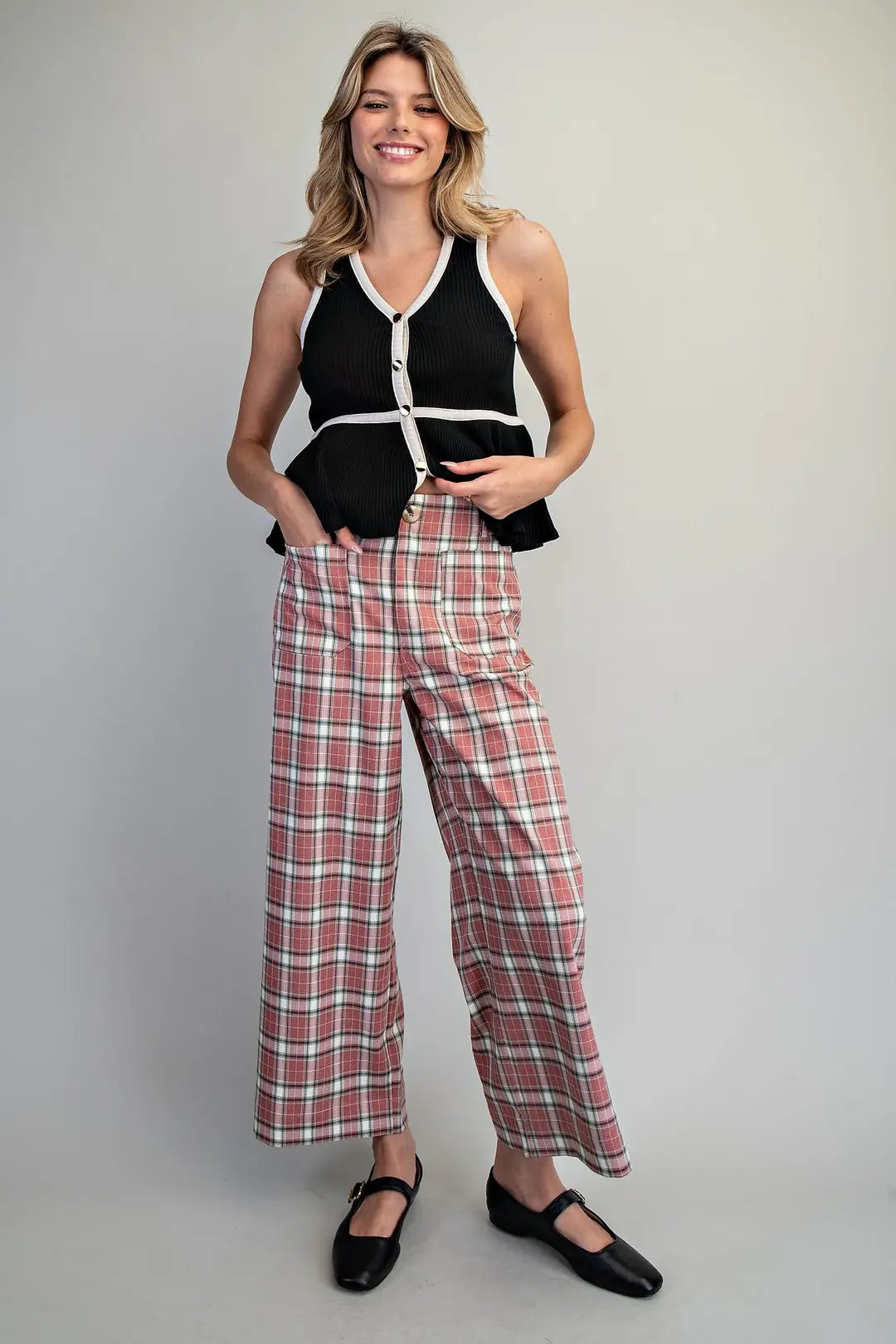 Vintage Cherry Plaid Trousers