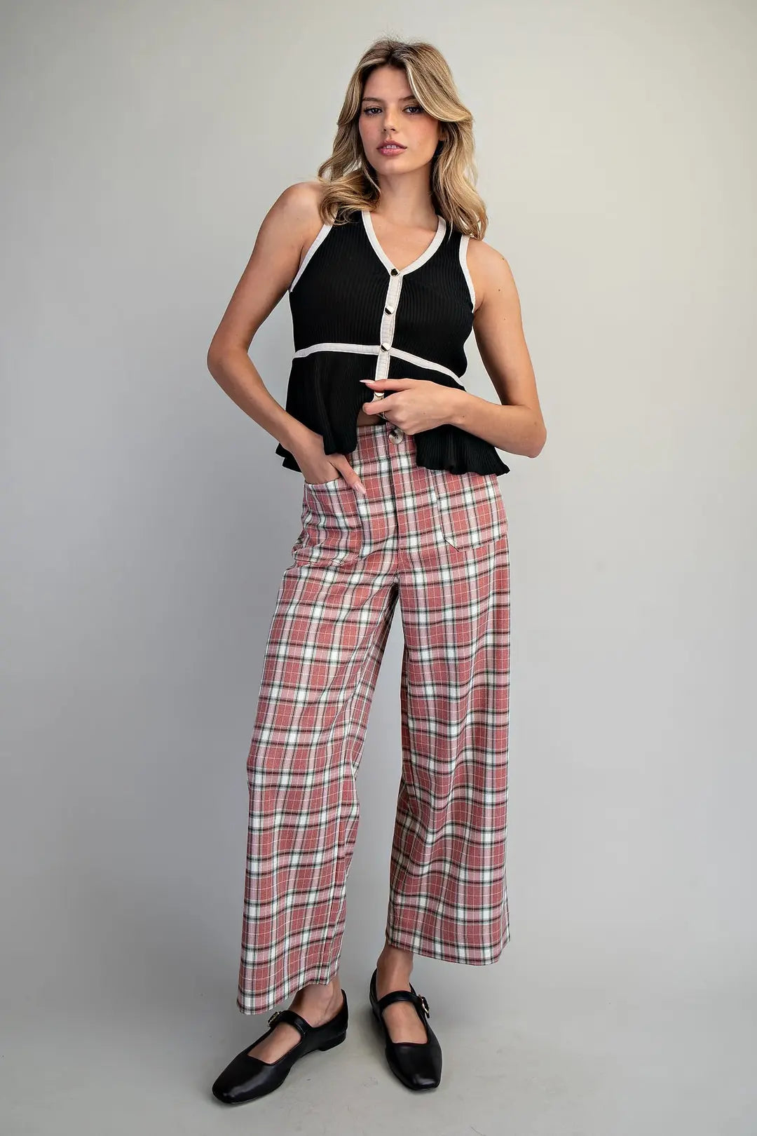 Vintage Cherry Plaid Trousers