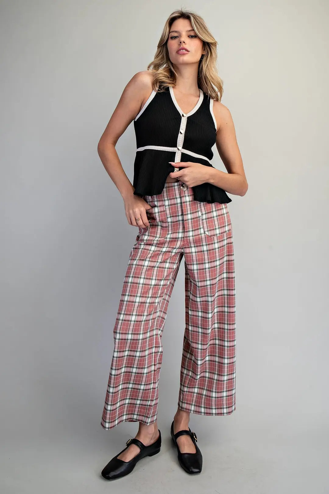 Vintage Cherry Plaid Trousers